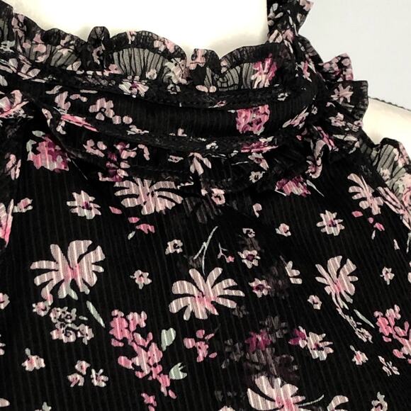 BCBGeneration A-Line Halter Mini Dress NWT Size Small Floral Ruffle Cocktail - Picture 14 of 16